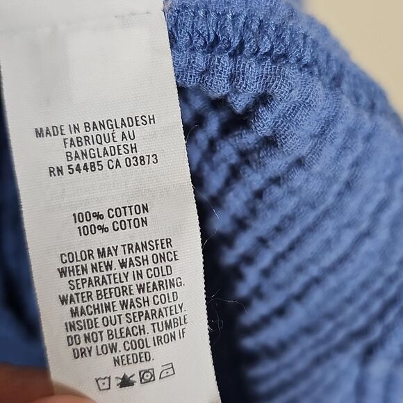 Aerie Gauze Blue Button Down Oversized Long Sleeve Shirt Large - Picture 8 of 8